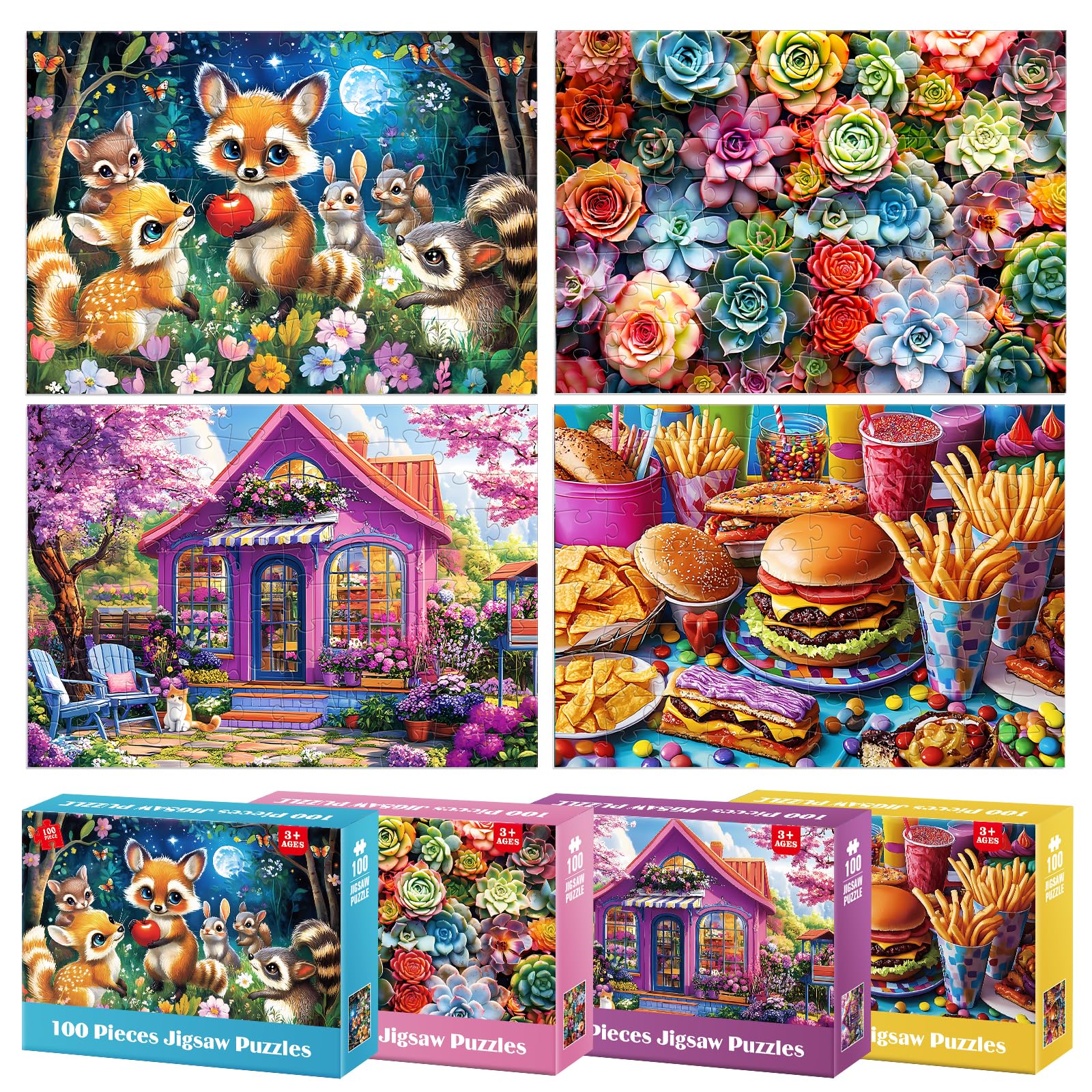 BraniacBits forest animals night puzzle with vivid colors inspires imagination.