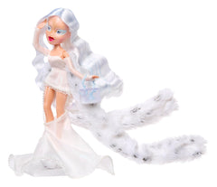 Bratz Cloe white ponytail completes the chic winter look for fashion play.
