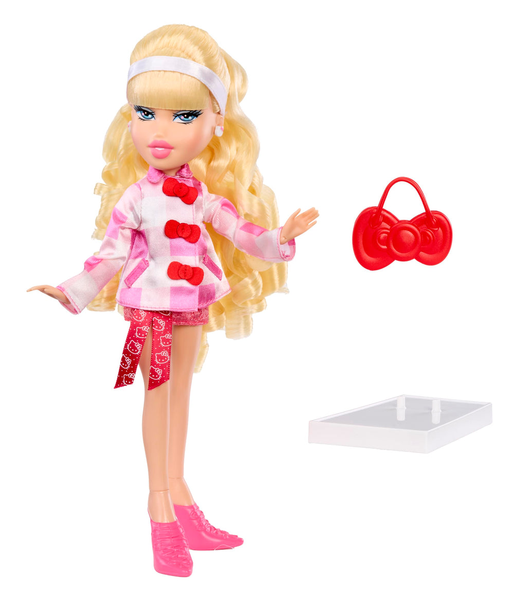 Cloe doll with embroidered pink mini skirt and Hello Kitty accents