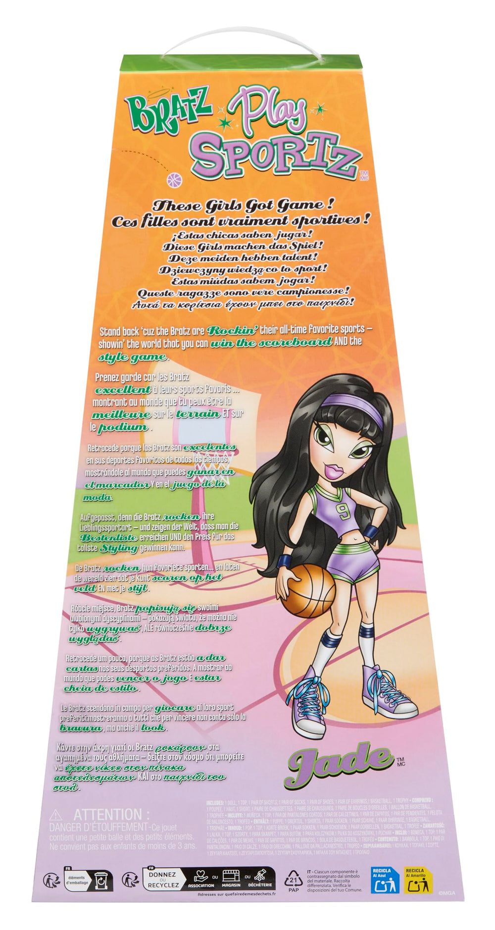 Jade doll with sneakers from Bratz Play Sportz for on-court style