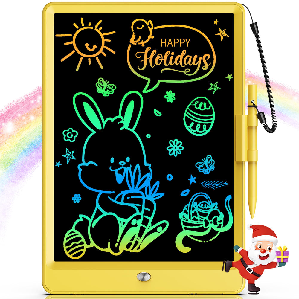 Bravokids 10-inch LCD writing tablet screen offers vibrant colors for safe, creative doodling.