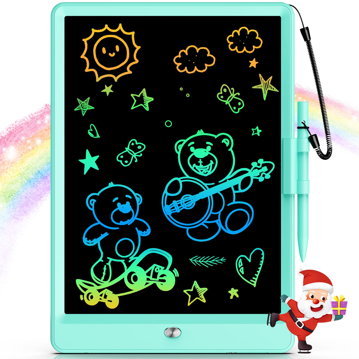 Bravokids 10-inch LCD writing tablet with a vivid color screen for creative drawing.