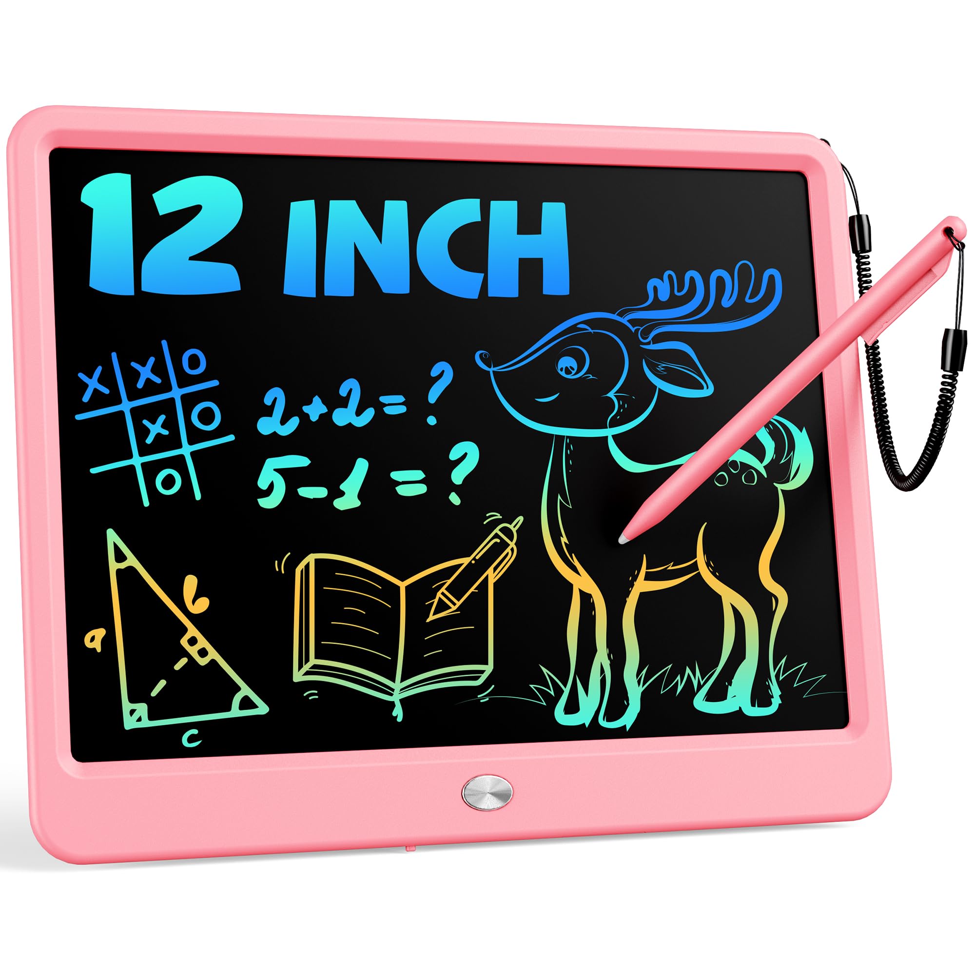 Bravokids 12-inch LCD writing tablet with a color screen for mess-free doodling