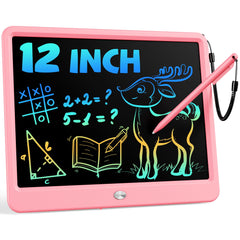 Bravokids 12-inch LCD writing tablet with a color screen for mess-free doodling