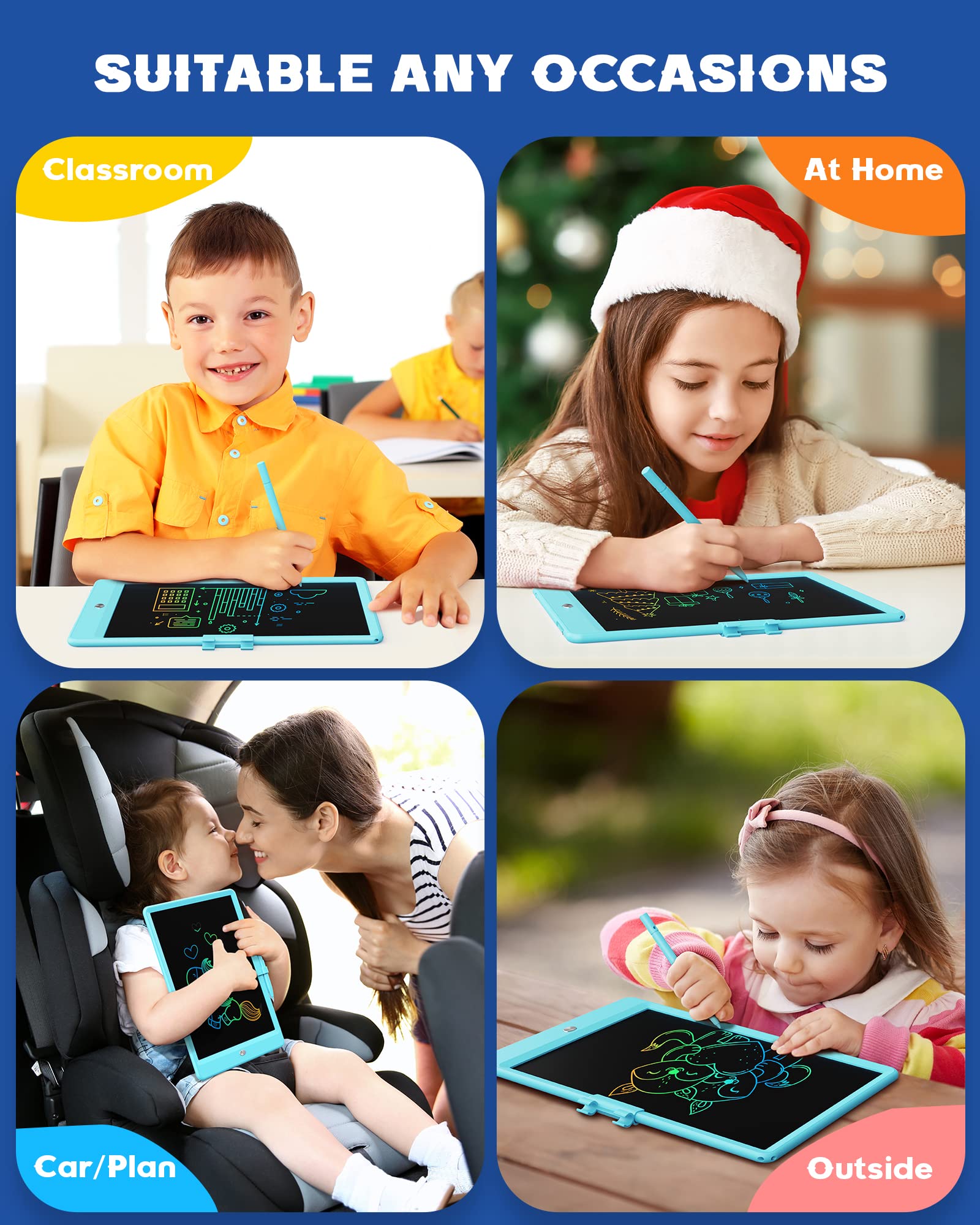 Bravokids doodle board durable casing with rounded corners for safety.