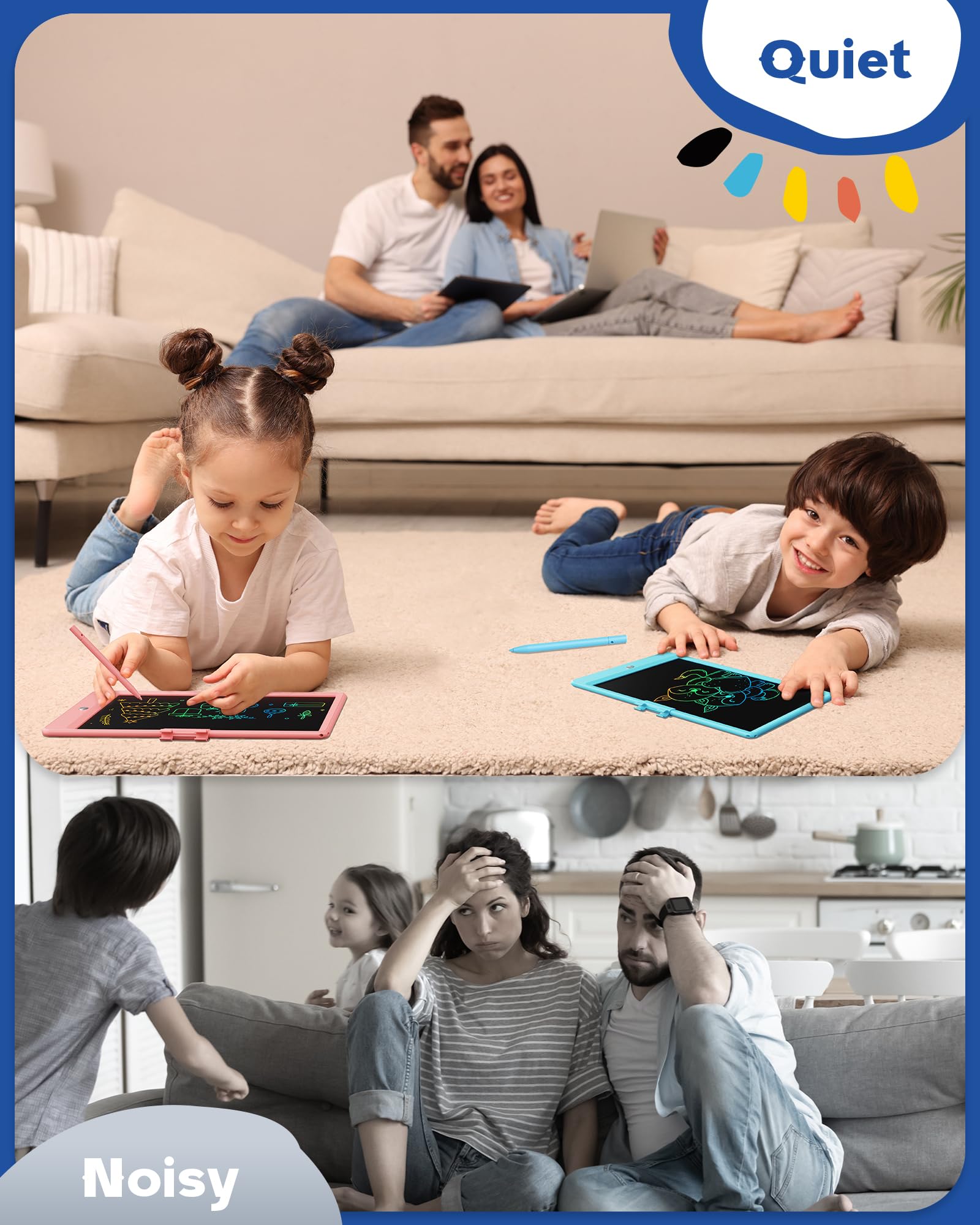 Bravokids doodle board in blue, ideal for travel-ready creativity.