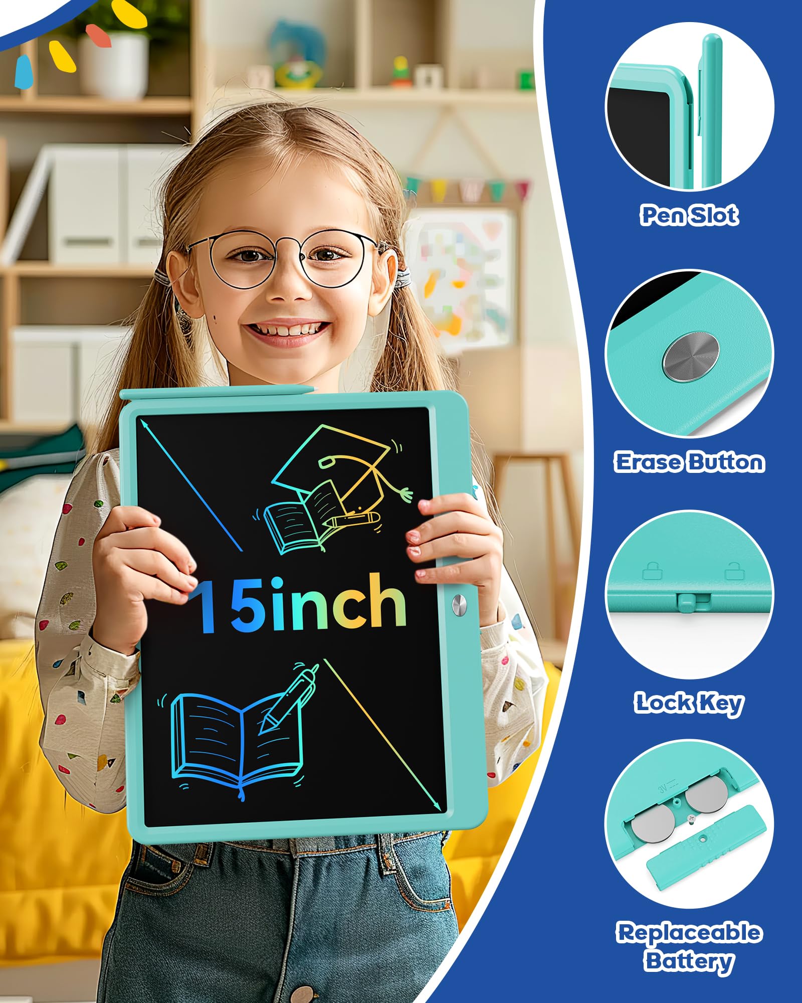Bravokids eco-friendly doodle board reduces paper waste during learning.