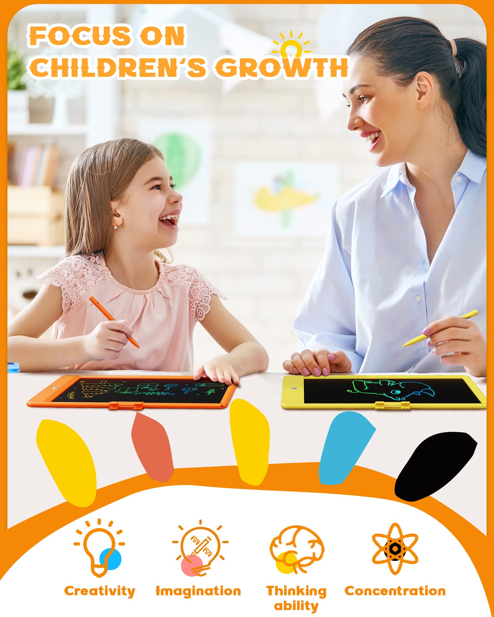 Bravokids portable 150 g drawing pad fits in bags for travel and school.