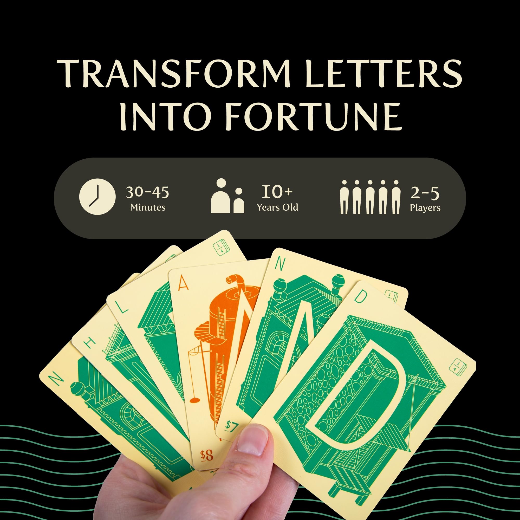 Breaking Games Letter Tycoon game board enables strategic word-building play