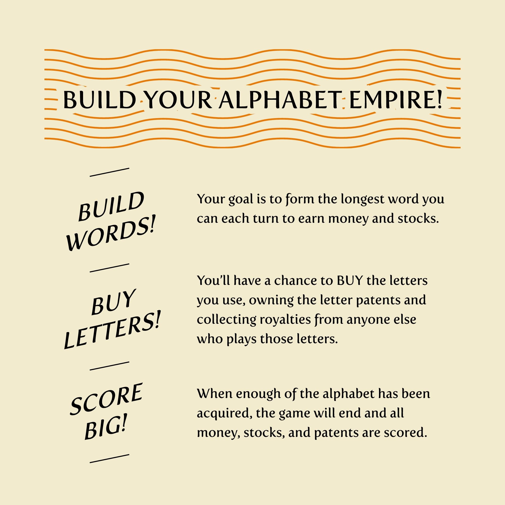 Breaking Games Letter Tycoon hand of cards supports quick clever word choices