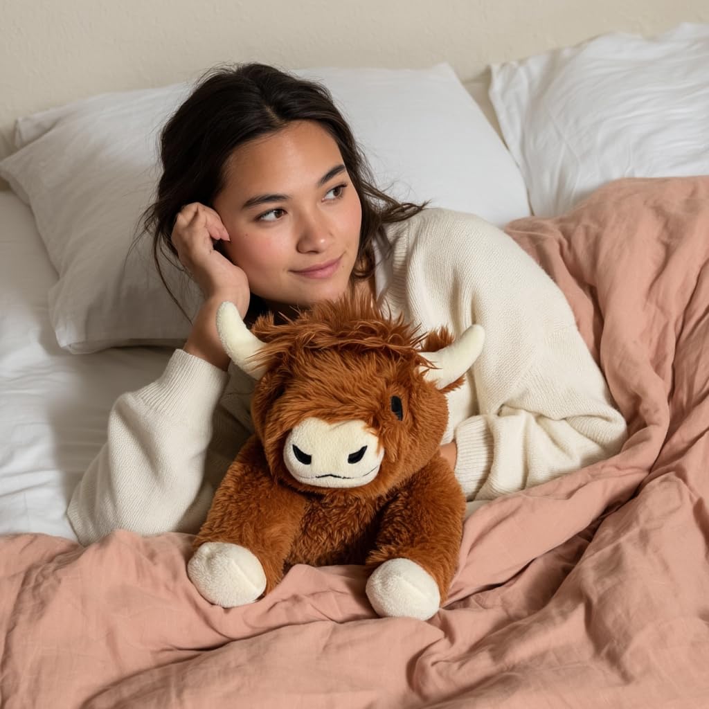Brease Highland Cow plush gift-ready packaging ideal for birthdays and holidays.