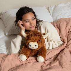 Brease Highland Cow plush gift-ready packaging ideal for birthdays and holidays.