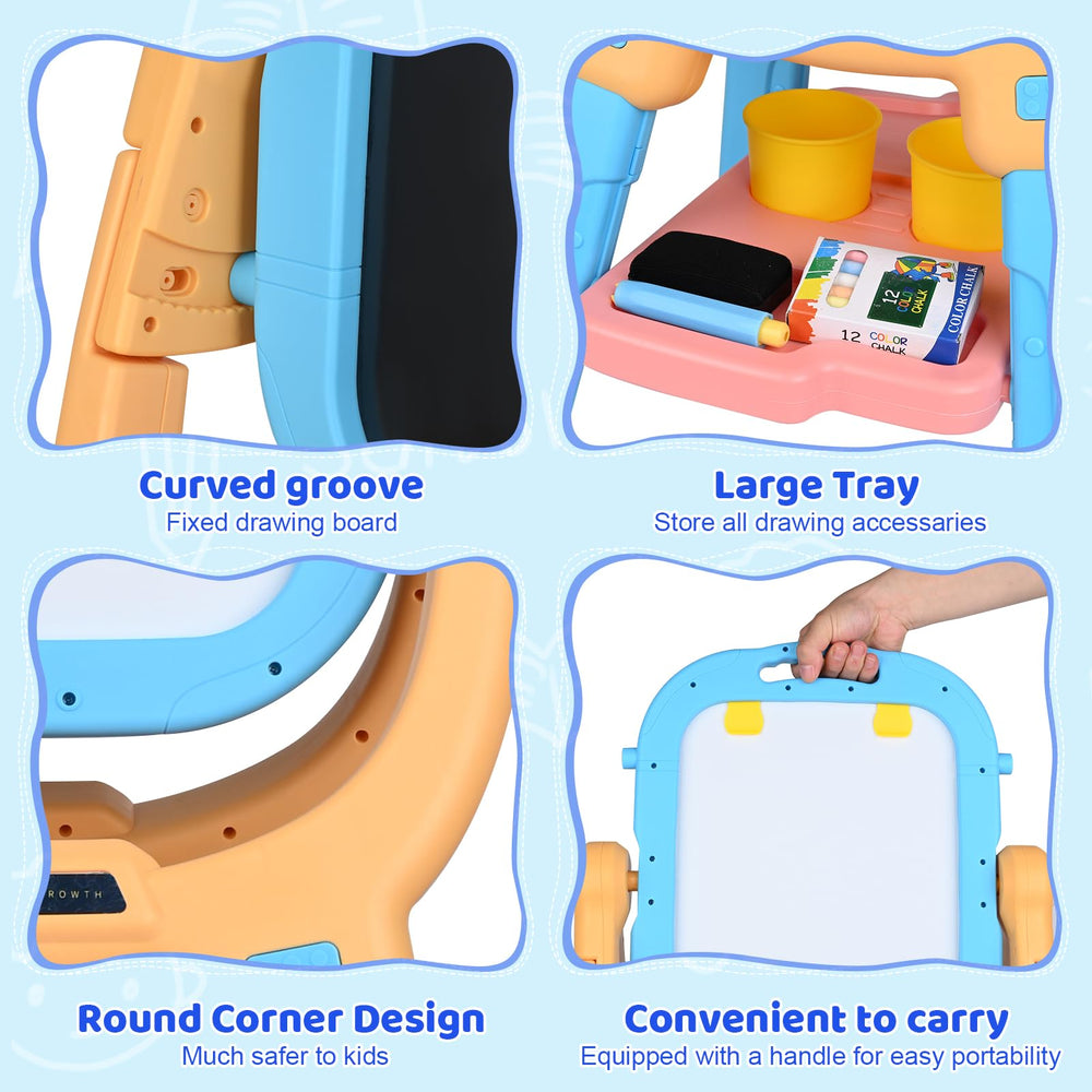 Breibowski detachable trays and folding design simplify storage after art time.