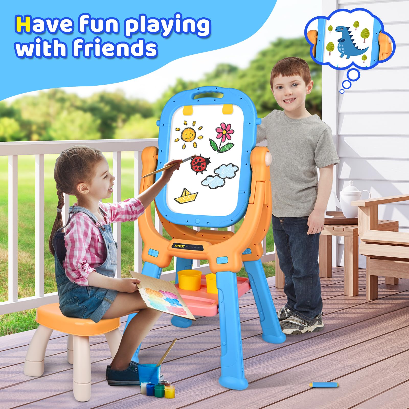Breibowski easel is suitable for indoor and outdoor use for flexible crafting sessions.