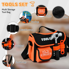 Breibowski toddler tool set electric drill showcases realistic sounds for immersive pretend play.