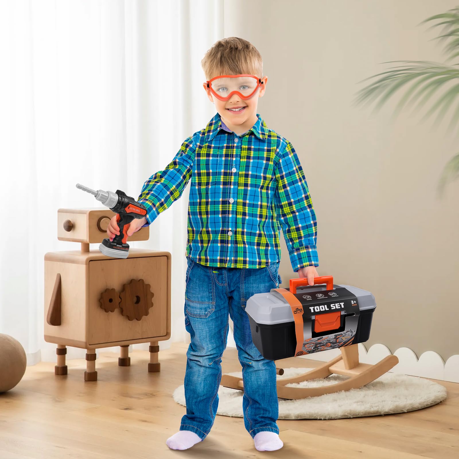 Breibowski hammer helps toddlers learn authentic tool handling safely.