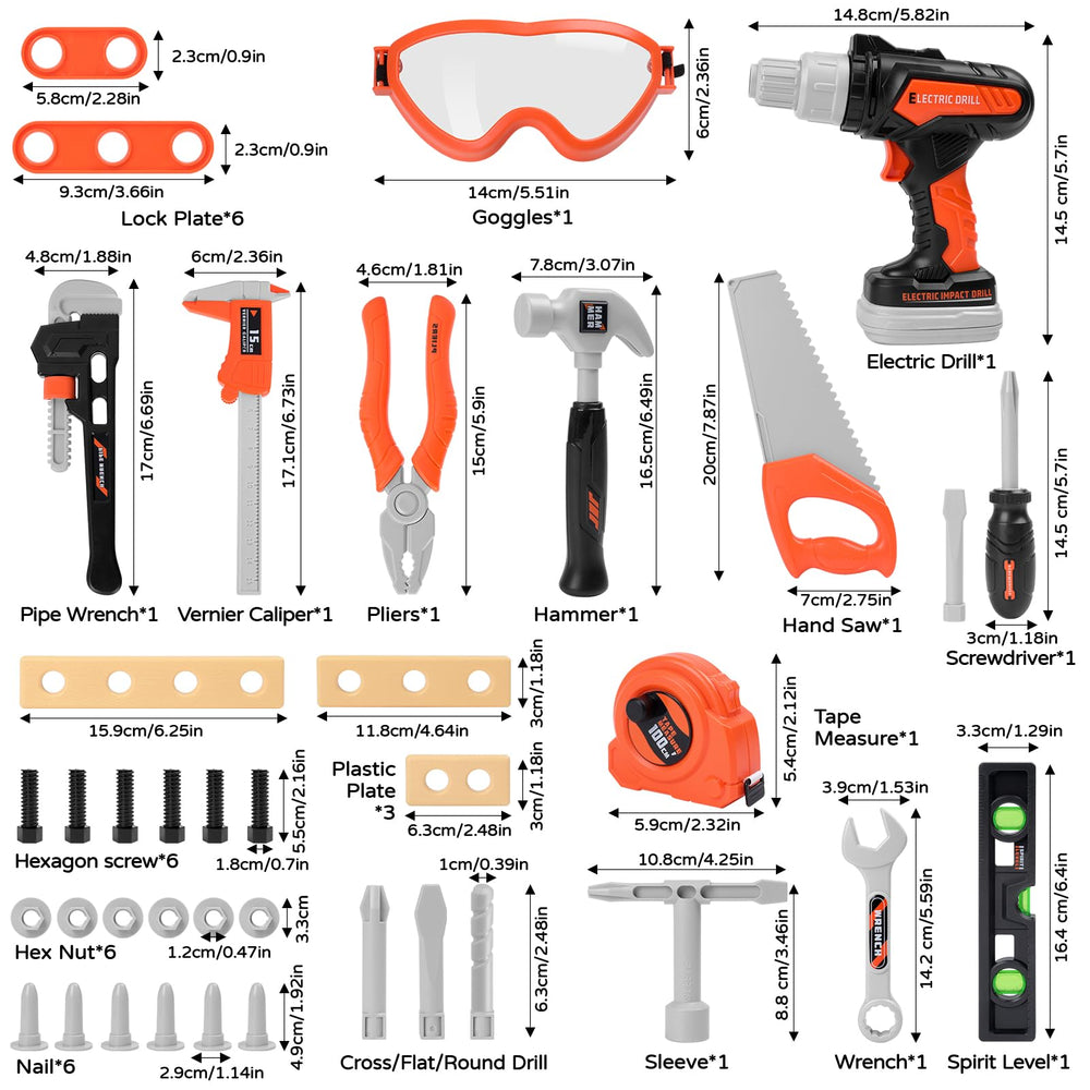 Breibowski tool set saw provides realistic play for role-play projects.