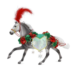 Breyer Christmas in Bloom horse, 1:9 scale, front view, ready to display.