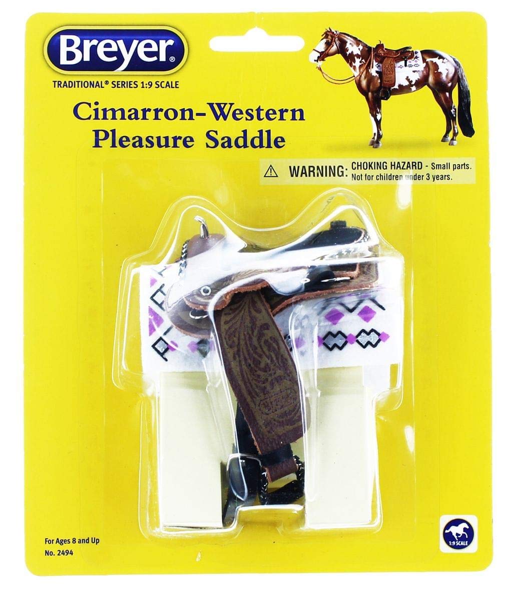 Breyer Cimarron blanket with diamond pattern complements the saddle for show-ready detail.