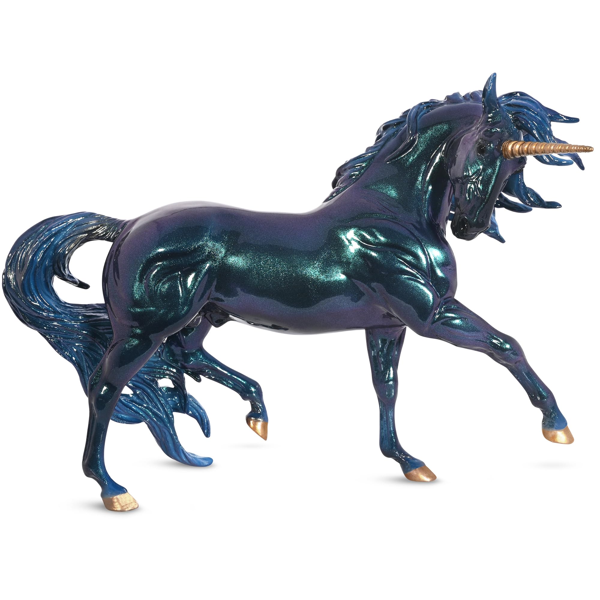 Breyer Neptune Unicorn Stallion front view highlights hand painted detail and magical allure