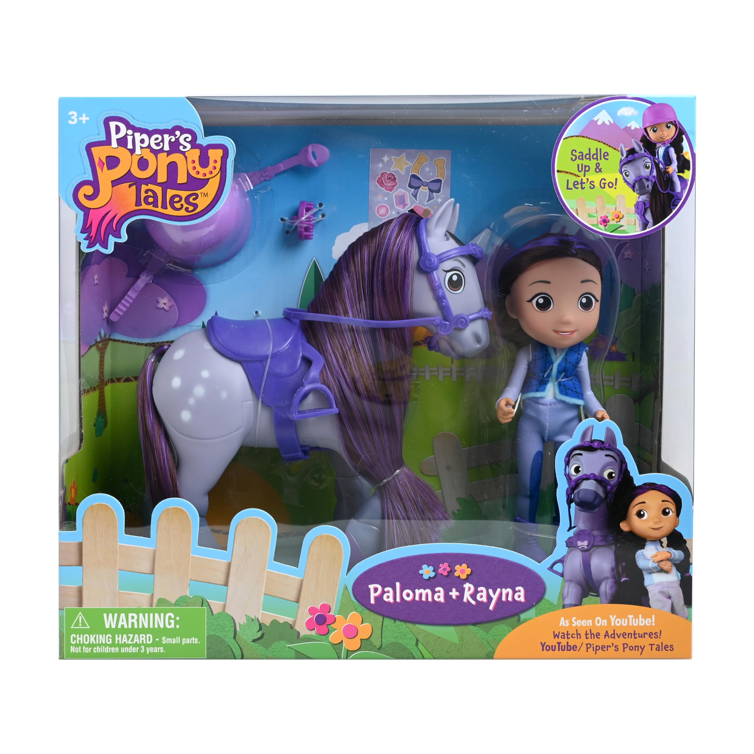 Breyer Piper's Pony Tales pony with riding tack invites pretend riding adventures.