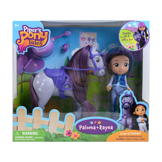 Breyer Piper's Pony Tales pony with riding tack invites pretend riding adventures.