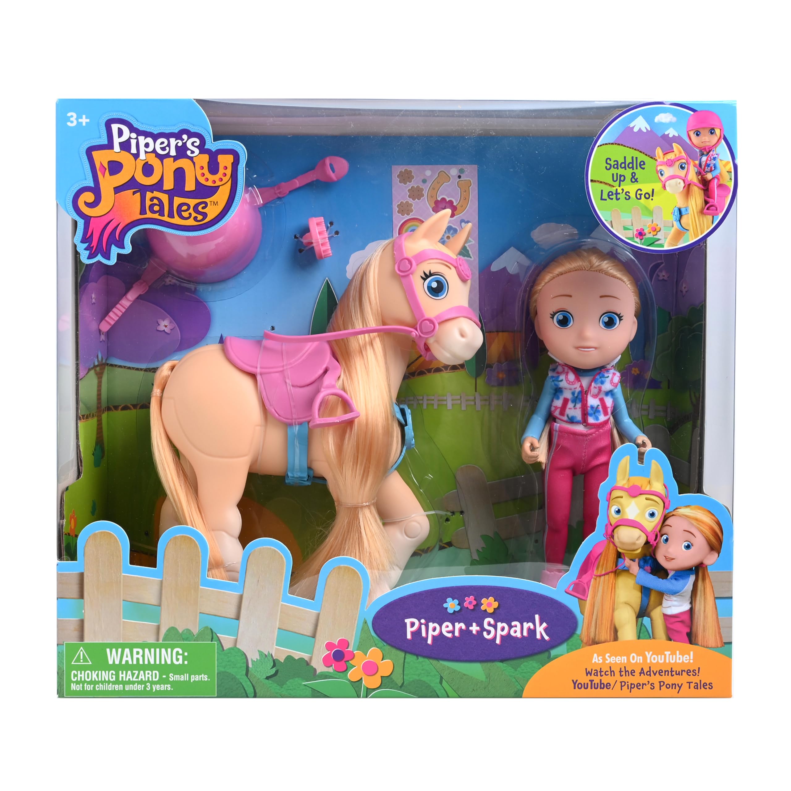 Breyer Piper's Pony Tales Spark pony with tack for pretend riding