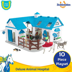 Breyer Stablemates playset close-up shows horse and foal figures for storytelling