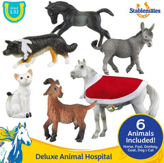 Breyer Stablemates kit expanded with compatible barns to build a larger farm scene