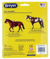 1:9 scale Breyer saddle designed to fit traditional horses.