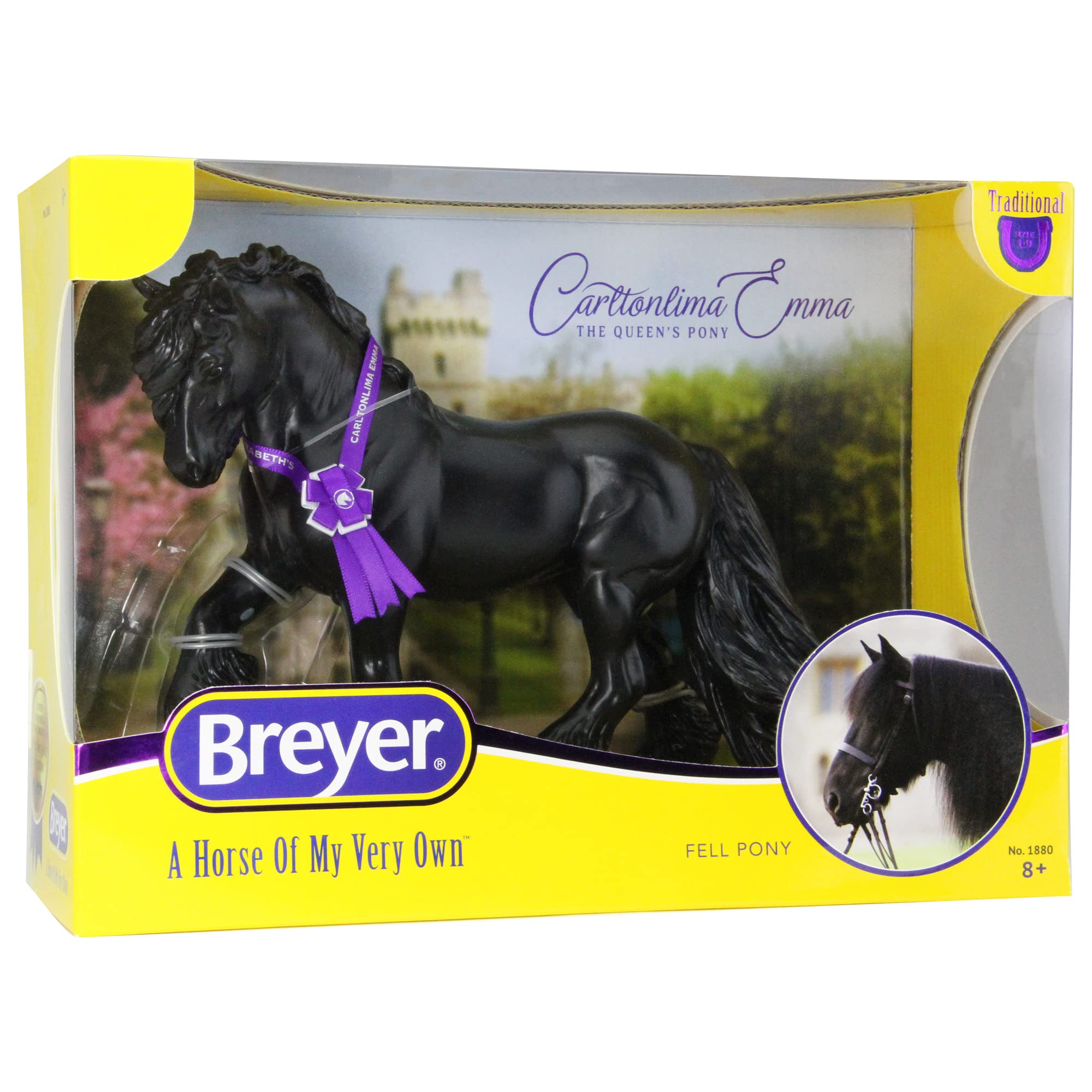 Breyer Emma retirement scene model, Windsor hack-ready for imaginative play and dioramas.