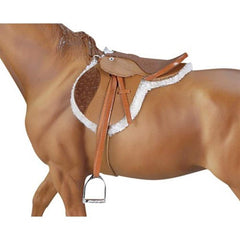Breyer Traditional Devon Hunt Seat saddle close-up for authentic close-contact riding play