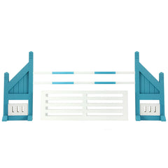 Breyer wooden brush box jump featuring adjustable poles for versatile show setups.