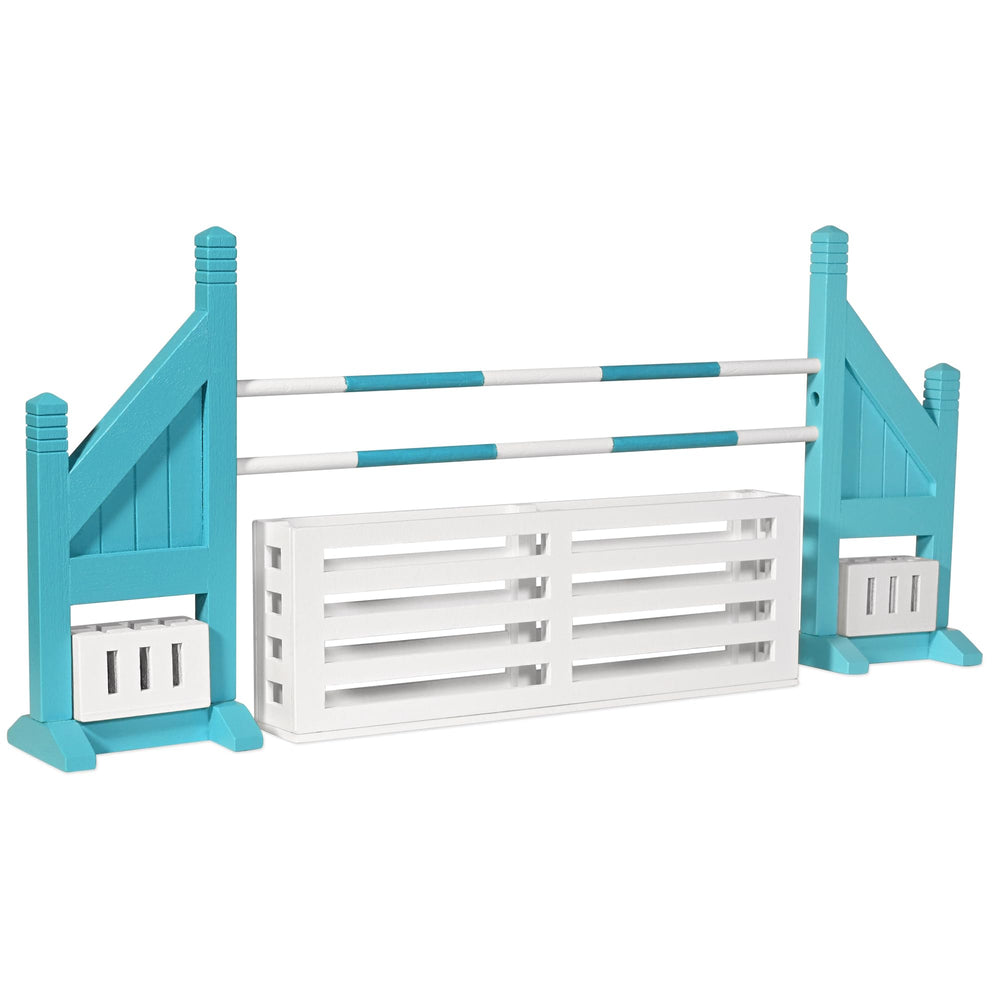Breyer wooden brush box jump with standards for reliable training displays.