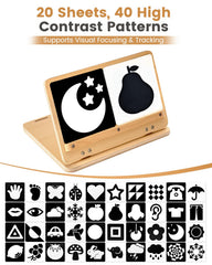 Brezlio high-contrast cards offer 40 patterns to boost early visual focus and cognition.