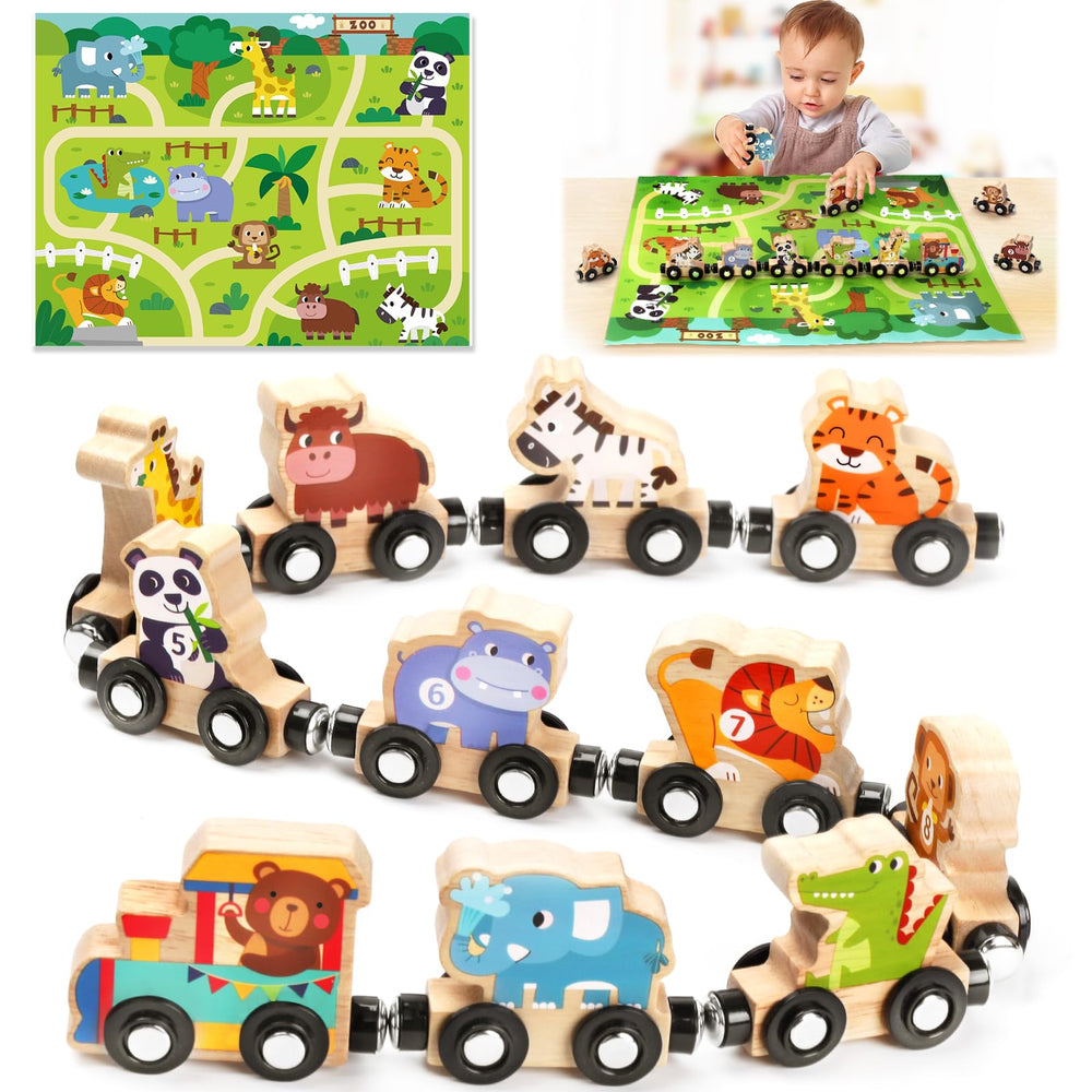 Brialice Montessori wooden train engine for early learning and imaginative play.
