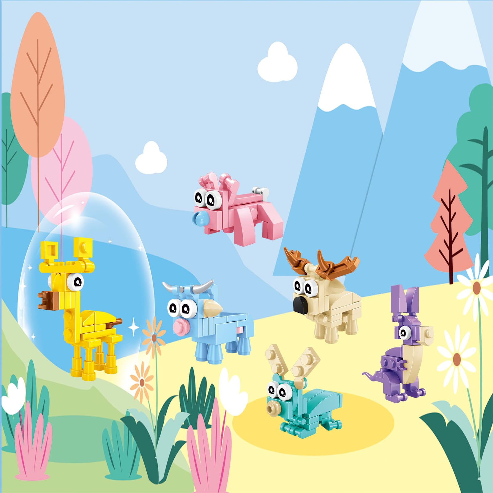 BRICHBROW colorful animal models spark color and shape recognition during play