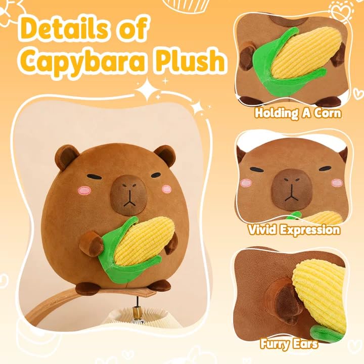 BRICHOEE Capybara plush close-up shows soft texture and details.