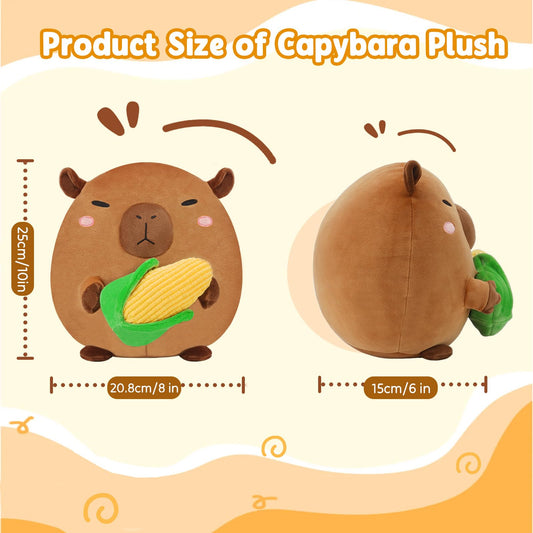 BRICHOEE Capybara plush with soft fur for cozy hugs.