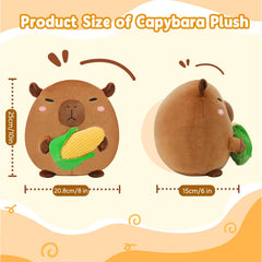 BRICHOEE Capybara plush with soft fur for cozy hugs.