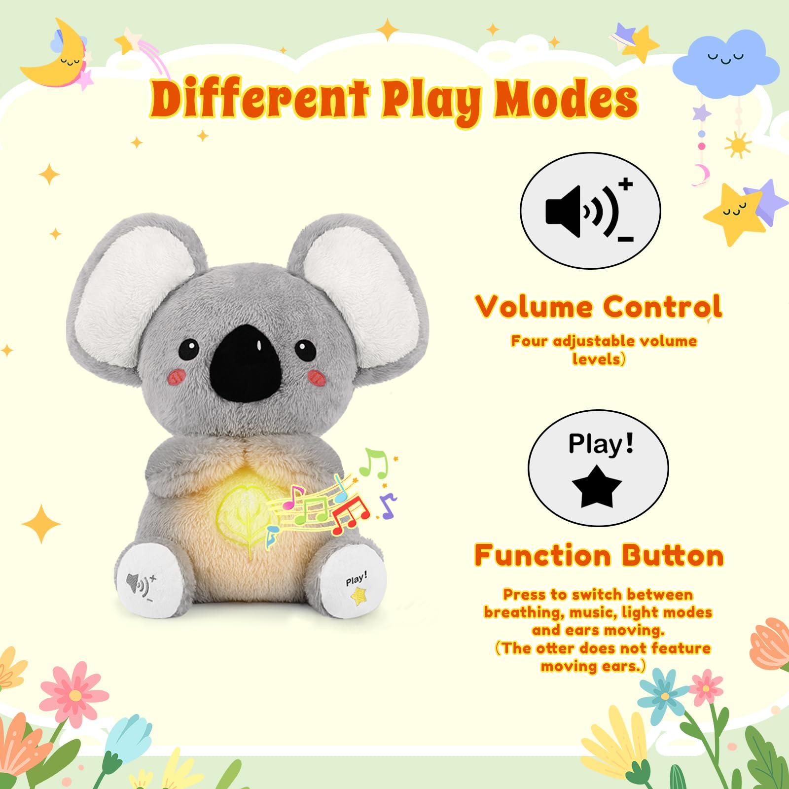 BRICHOEE koala toy abdomen glow creates tranquil atmosphere