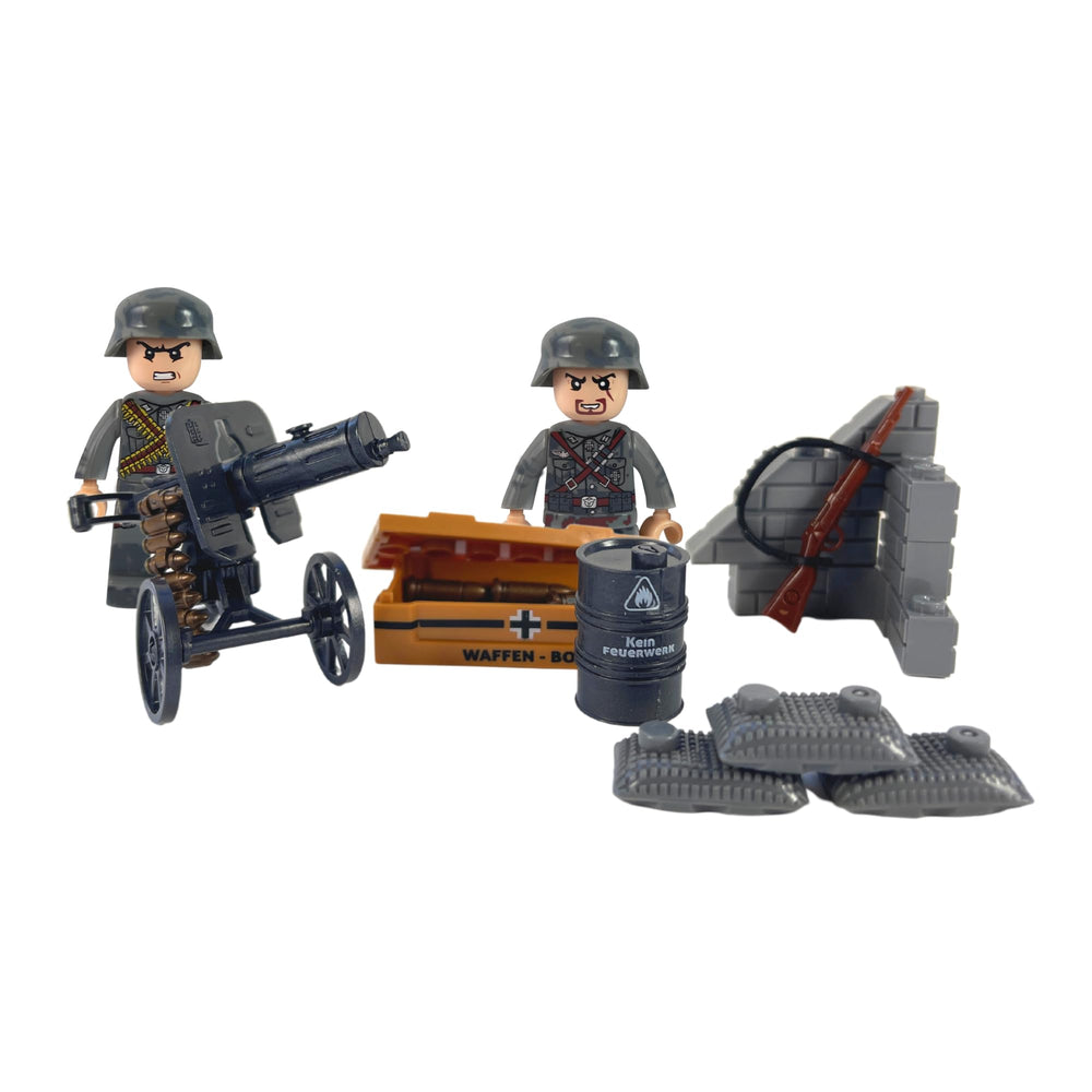 Brick Bazaar WW2 Army Men brick-building tools and accessories support hands-on building.