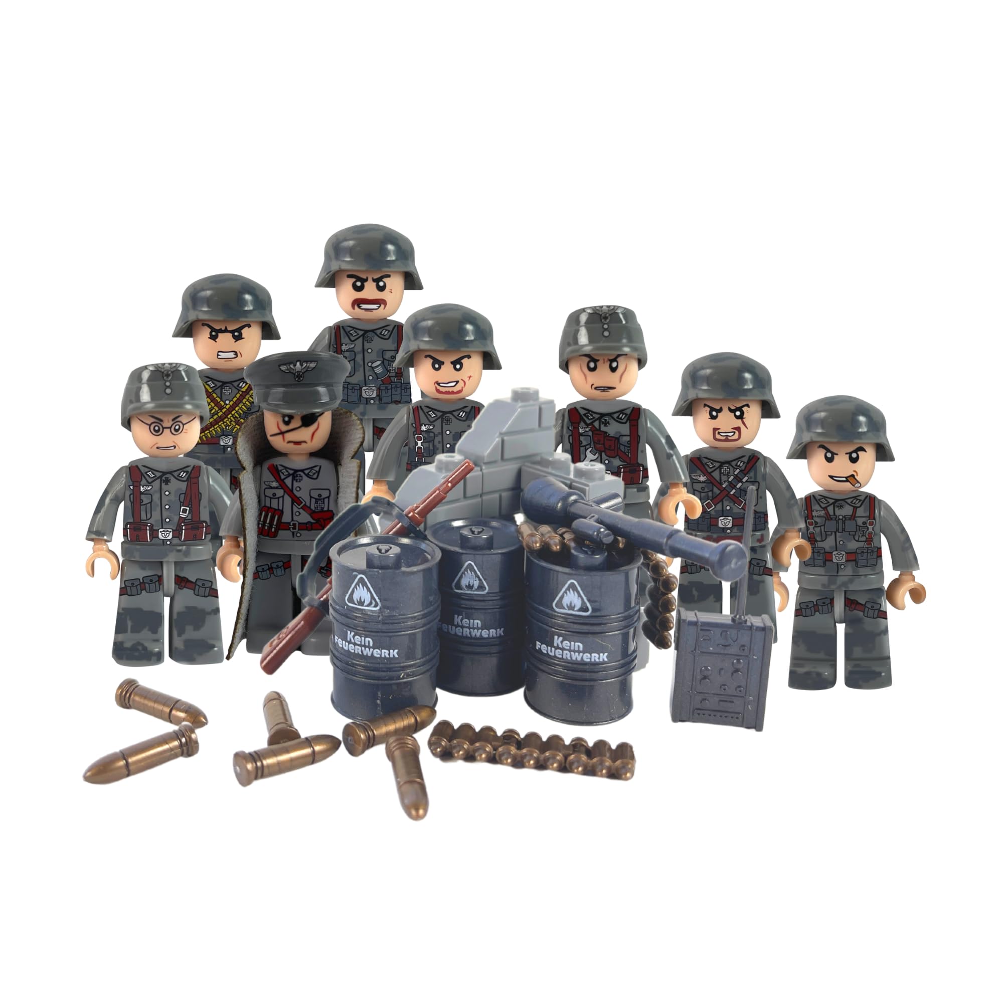 Brick Bazaar WW2 Army Men packaging for gift-ready display and safekeeping.