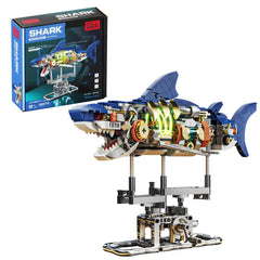 BRICK HAMBURG mechanical shark model with 687 pieces ready for display and learning