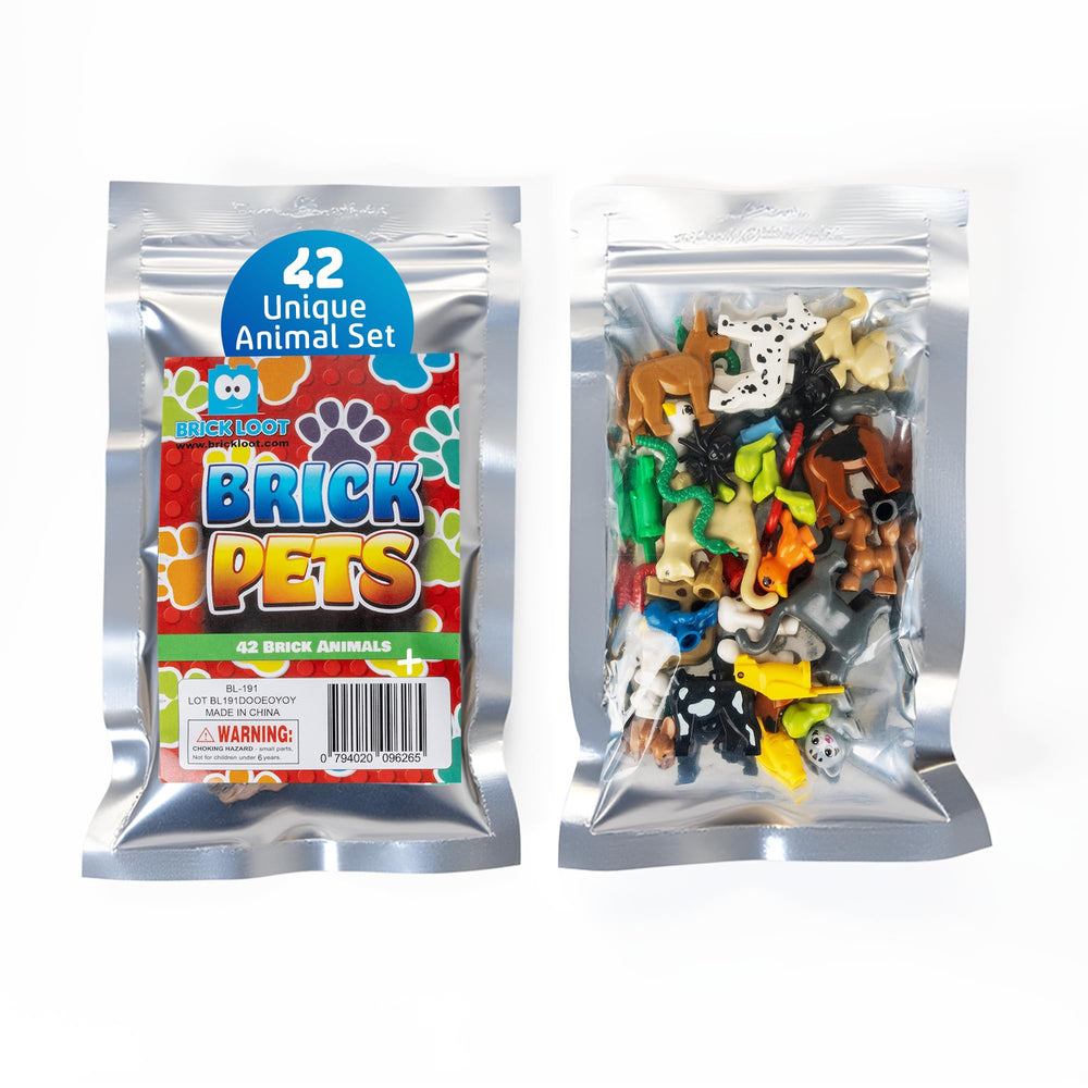 Brick Loot animal pack figures side view display for imaginative play and hands-on learning