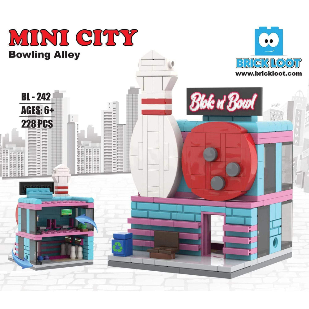 Brick Loot Blok’n Bowl ball return detail enhances authenticity in display scenes.