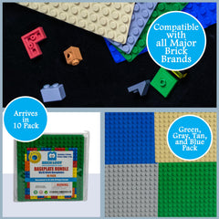Brick Loot classic blue baseplates for oceans and imaginative scenes