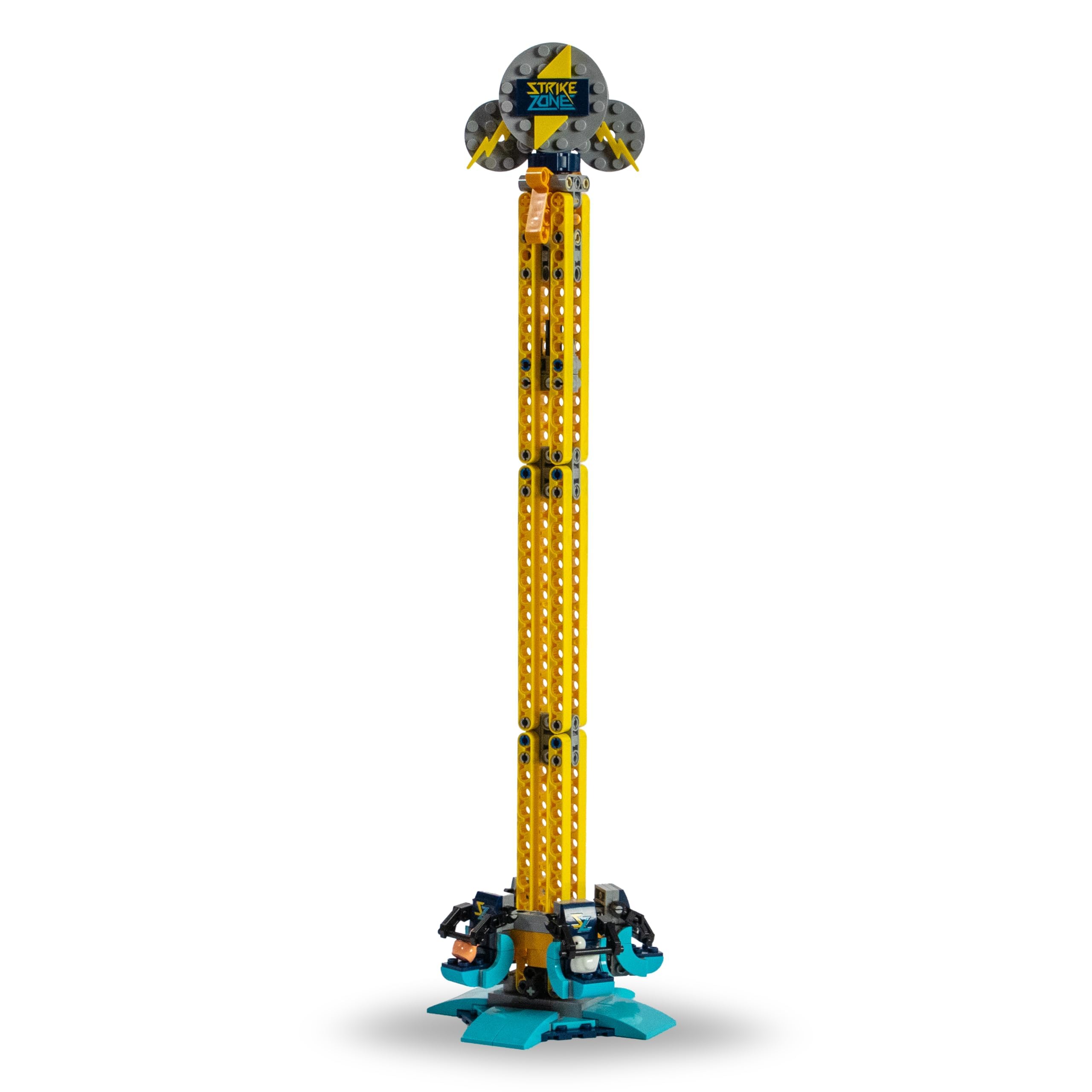 Brick Loot Strike Zone Drop Tower side view highlighting sturdy construction.