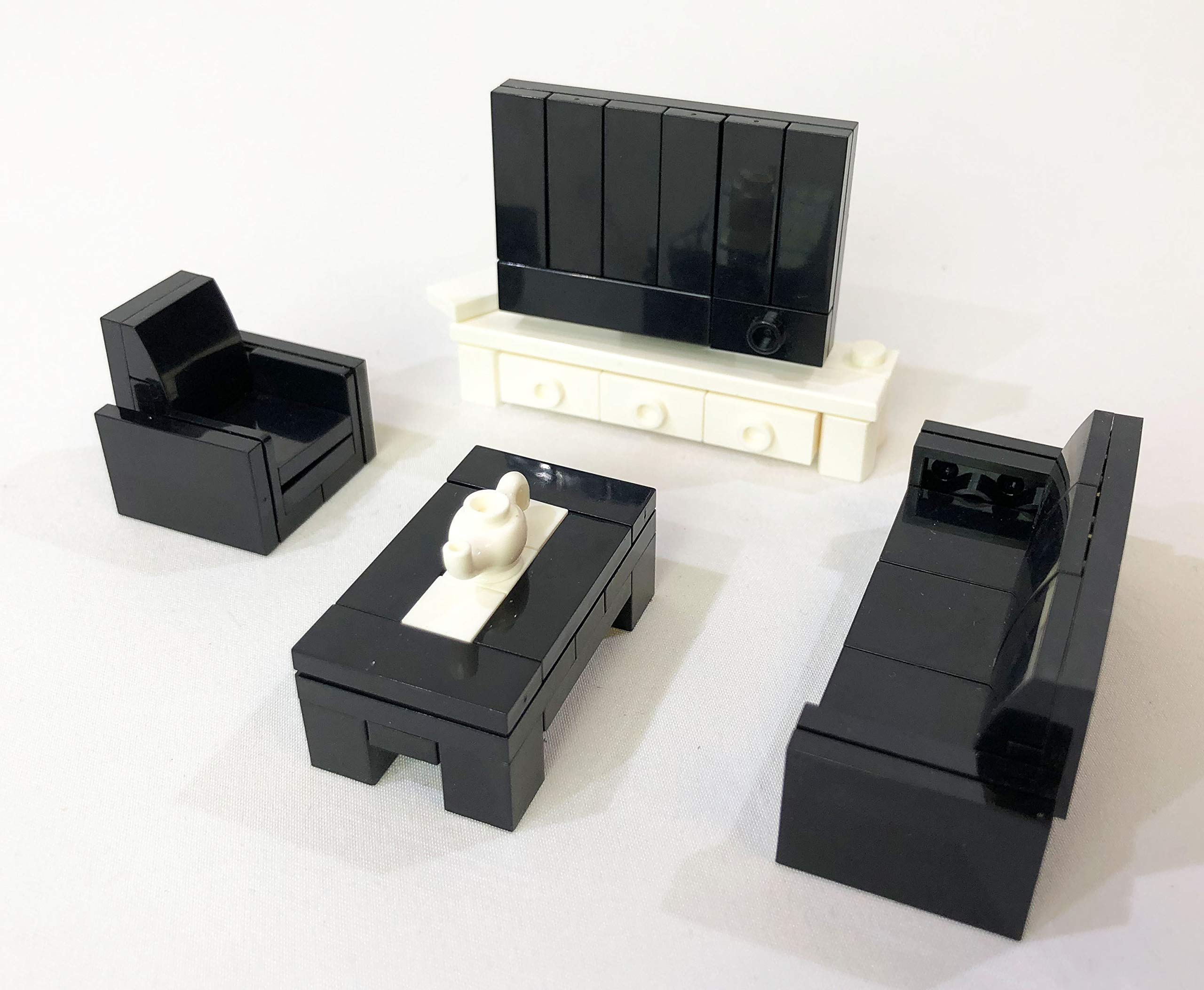 Brick Loot tv-set-detailed creates lifelike living rooms for play and display.