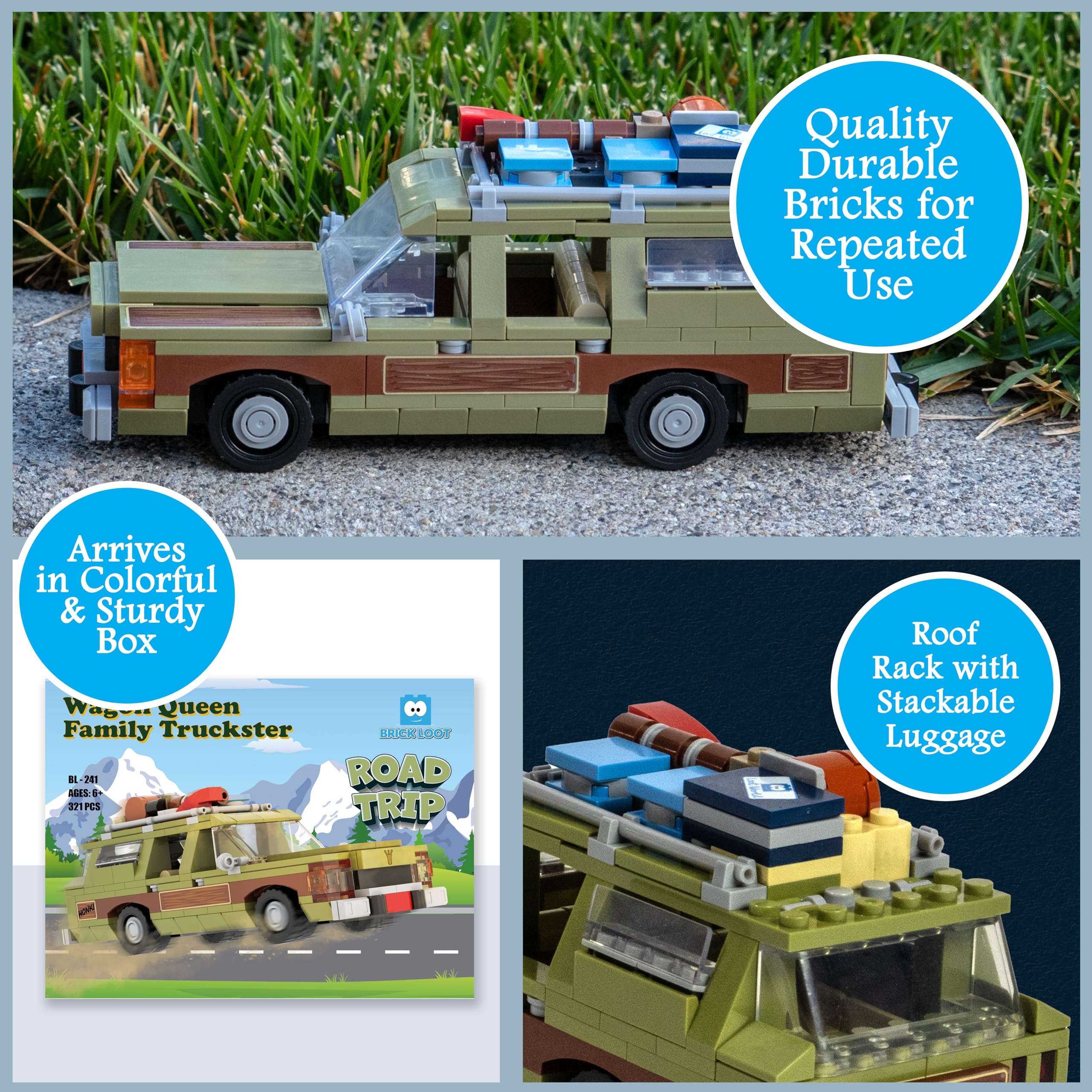 Brick Loot Wagon Queen Truckster vibrant colors improve visual appeal in displays